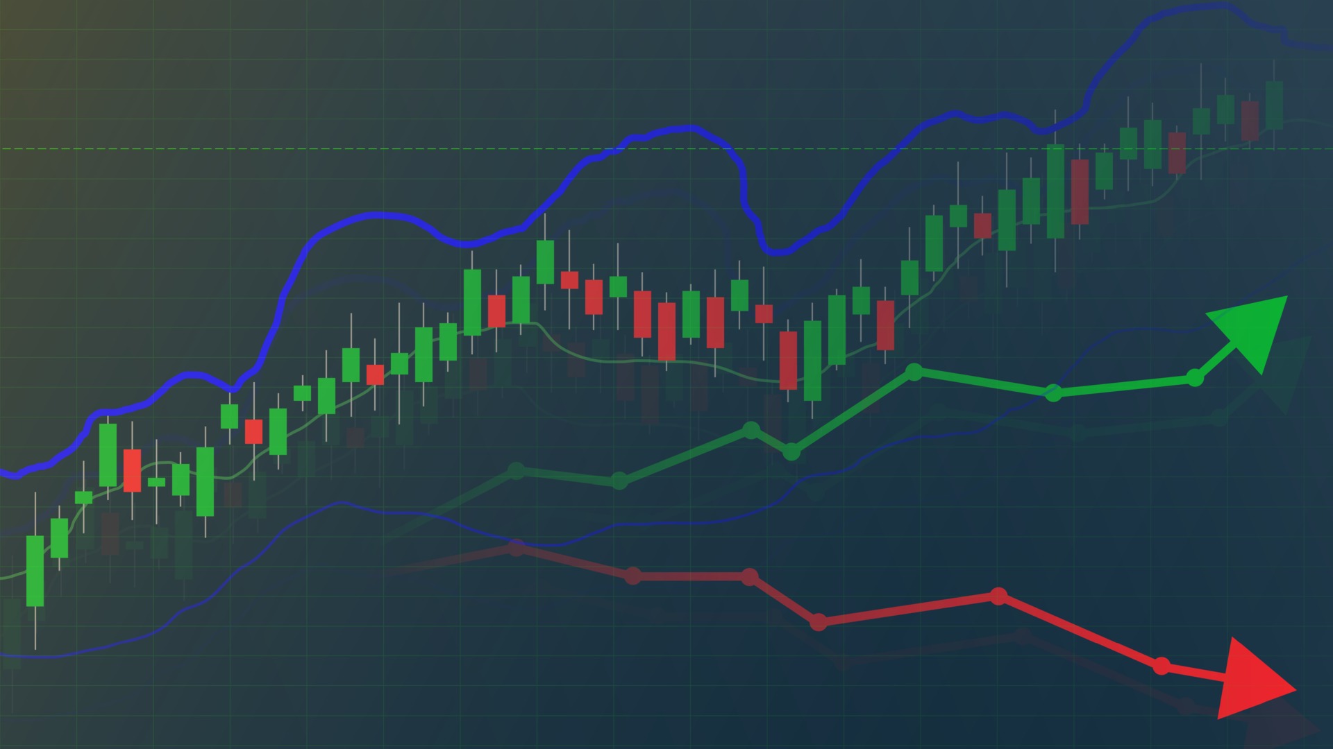 Financial growth chart showing upward stock market trend